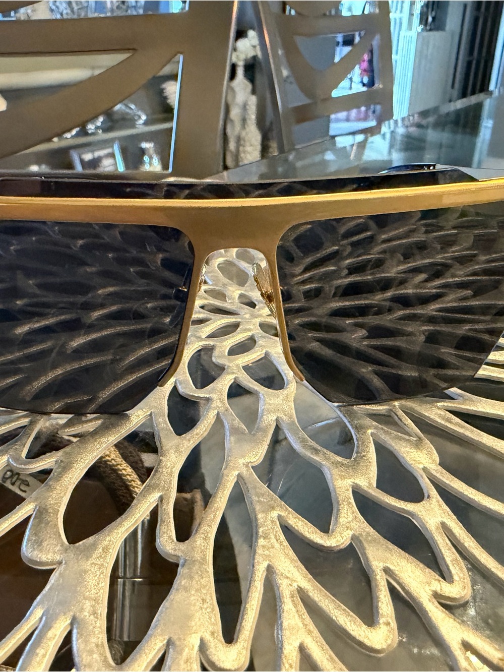 Women’s Gold and Black Decorative Sunglasses Accent